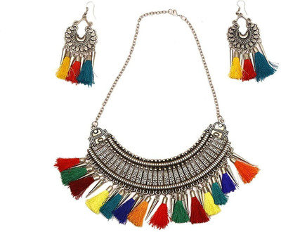 AyanAarsh Alloy Silver Multicolor, Silver Jewellery Set(Pack of 1)