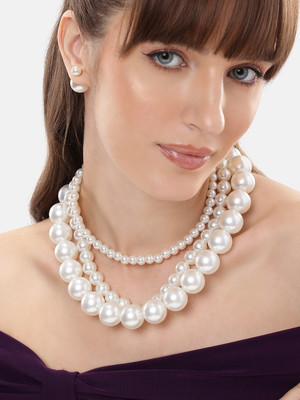 ANOUK Glass Rhodium White Jewellery Set(Pack of 1)
