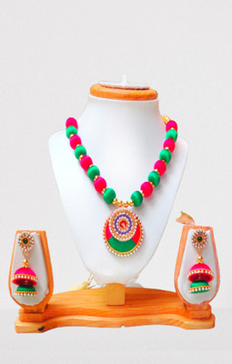 DeepJewels Fabric Multicolor Jewellery Set(Pack of 1)