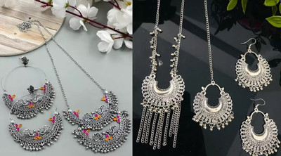 SZN Oxidised Silver, Alloy Silver Jewellery Set(Pack of 2)