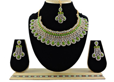 VATSALYA creation Alloy Gold-plated Green Jewellery Set(Pack of 1)