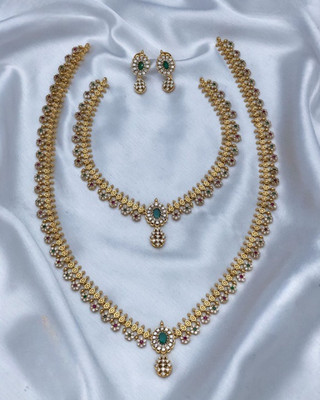 TheWardrobee Brass Gold-plated Multicolor Jewellery Set(Pack of 1)