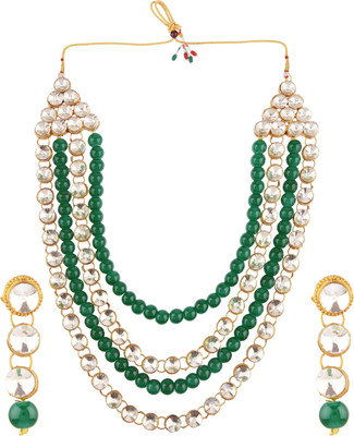 CATALYST Alloy Gold-plated Green Jewellery Set(Pack of 1)