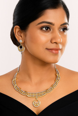 Gujarat Grace Collection Sterling Silver Gold Jewellery Set(Pack of 1)