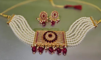 Dado sutho Alloy Gold-plated Pink Jewellery Set(Pack of 4)