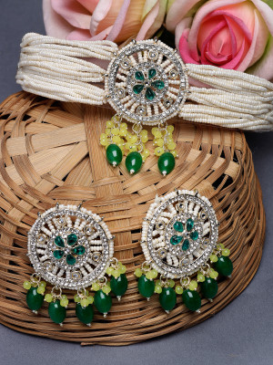 Studio Sukkhi Alloy Gold-plated Green Jewellery Set(Pack of 1)