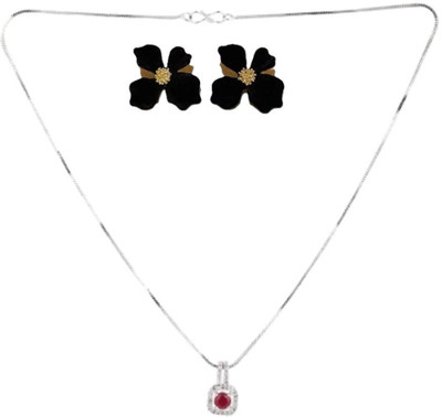 SRK Fashions Alloy Maroon, Black Jewellery Set(Pack of 1)