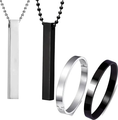 Thrillz Stainless Steel Silver Silver Jewellery Set(Pack of 4)