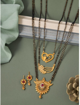 wuzela Brass Gold-plated Gold Jewellery Set(Pack of 1)