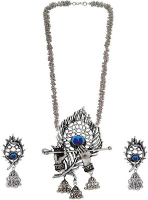 MA Enterprises Alloy Silver Silver, Blue Jewellery Set(Pack of 2)