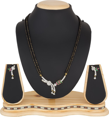 AADITA Alloy Gold-plated Black, White Jewellery Set(Pack of 1)