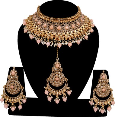 soni craft Alloy Gold-plated Beige Jewellery Set(Pack of 2)