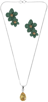 SKG Fashions Stone Yellow, Green Jewellery Set(Pack of 1)