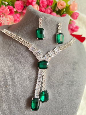 DENICRAAS Alloy Green, Silver Jewellery Set(Pack of 1)