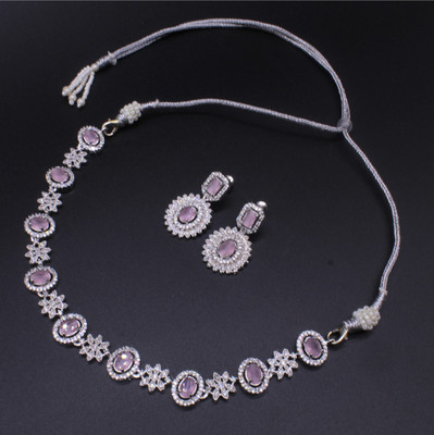 Vivid Shine Copper Silver Pink Jewellery Set(Pack of 3)