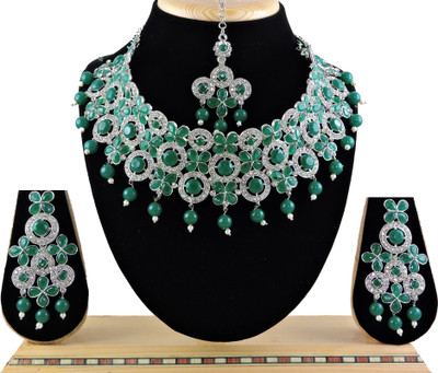 VATSALYA creation Alloy Gold-plated Green Jewellery Set(Pack of 1)