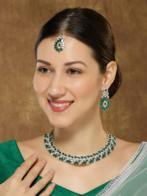 VATSALYA creation Alloy Gold-plated Green Jewellery Set(Pack of 1)