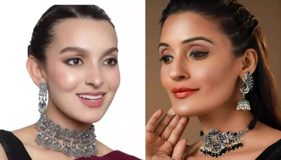 SZN Oxidised Silver, Alloy Silver Jewellery Set(Pack of 2)