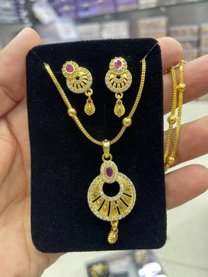 dearknot Alloy Gold-plated Gold Jewellery Set(Pack of 1)