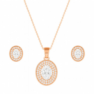 Nilu's Collection Copper Rose Gold Jewellery Set(Pack of 3)