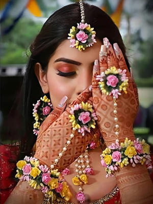 UVX fashion & tech Fabric, Mother of Pearl, Paper Yellow, Pink Jewellery Set(Pack of 1)