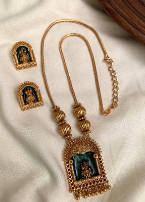 Vadhu jewels Brass Gold-plated Gold Jewellery Set(Pack of 1)