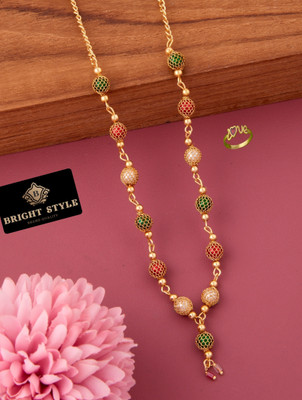 Bright STYLE Brass, Alloy Gold-plated Gold, Multicolor Jewellery Set(Pack of 1)