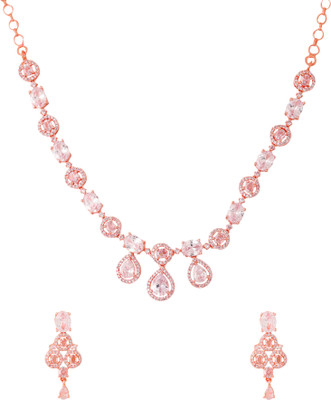 YELLOW CHIMES Brass Gold-plated Rose Gold Jewellery Set(Pack of 1)