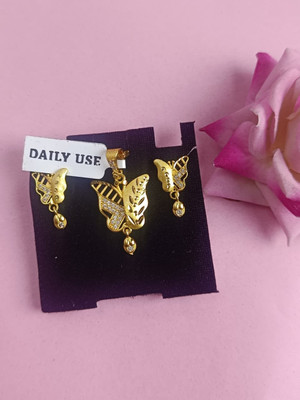 Rimi's Jewellery Copper Gold-plated Gold Jewellery Set(Pack of 1)