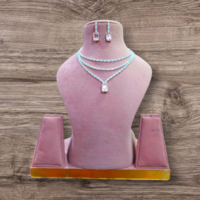 V.V. Sons Brass Pink Jewellery Set(Pack of 1)