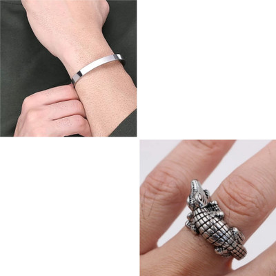 MAATRCHAAYA Stainless Steel Sterling Silver Silver Jewellery Set(Pack of 2)