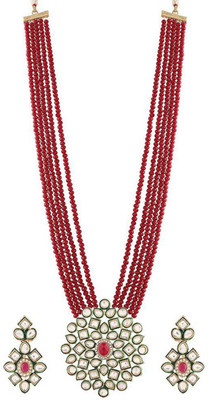 Opus Gems Alloy Red Jewellery Set(Pack of 1)