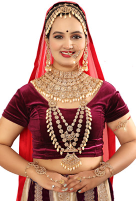 KKIMITATION Alloy Gold-plated Gold Jewellery Set(Pack of 10)