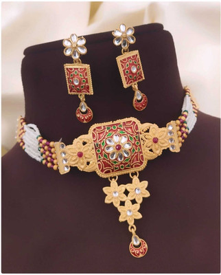 SHIVAY FASHION HUB Alloy Gold-plated Gold Jewellery Set(Pack of 1)