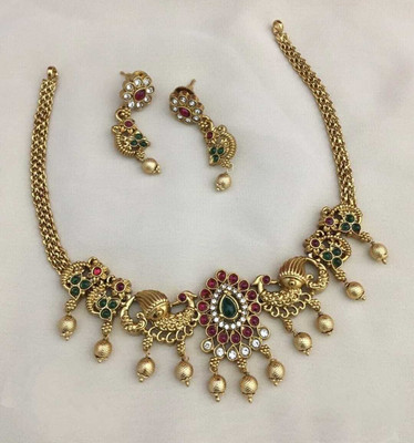 Shilpa Creation Brass Red Jewellery Set(Pack of 1)