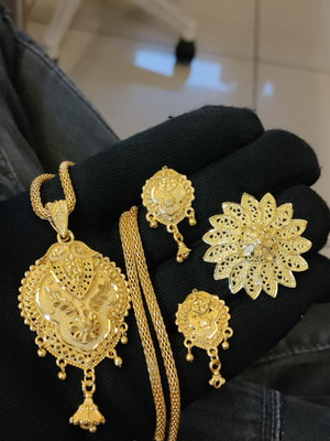 Bhagavati creation Brass Gold-plated Gold Jewellery Set(Pack of 1)