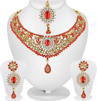 SPARGZ Alloy Gold-plated Red Jewellery Set(Pack of 1)