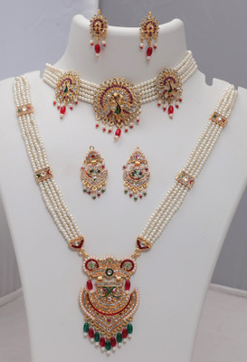 Harsha Creation Alloy Gold-plated Gold Jewellery Set(Pack of 1)