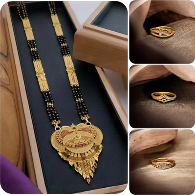 Hetshree Brass Gold-plated Gold, Multicolor Jewellery Set(Pack of 4)