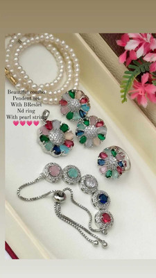 DENICRAAS Alloy Silver Multicolor Jewellery Set(Pack of 1)