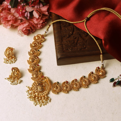 SHRISHTI FASHION Alloy Gold-plated Gold Jewellery Set(Pack of 3)