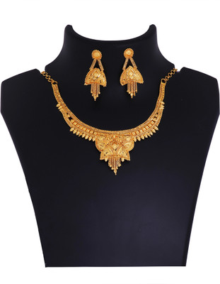Manikya Brass Gold-plated Gold Jewellery Set(Pack of 1)