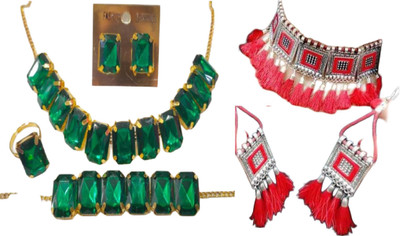 JMBW INTERNATIONAL Alloy Green, Black, Silver, Red Jewellery Set(Pack of 2)