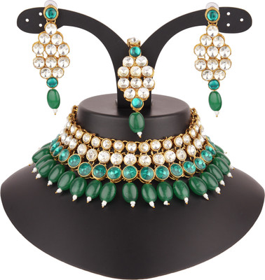 CATALYST Alloy Gold-plated Green, White Jewellery Set(Pack of 1)
