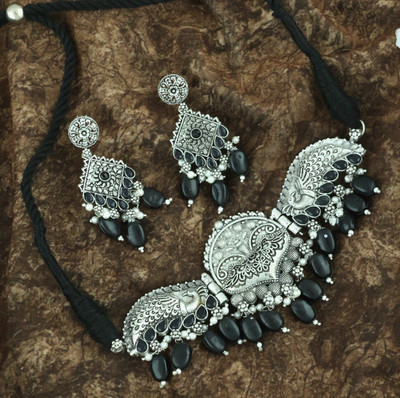 Bhagya Lakshmi Alloy Silver Multicolor Jewellery Set(Pack of 1)