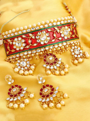 Sukkhi Alloy Gold-plated Gold Jewellery Set(Pack of 3)