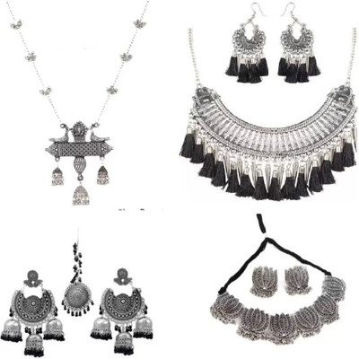 COSMODUST Oxidised Silver Silver Silver, Black Jewellery Set(Pack of 1)