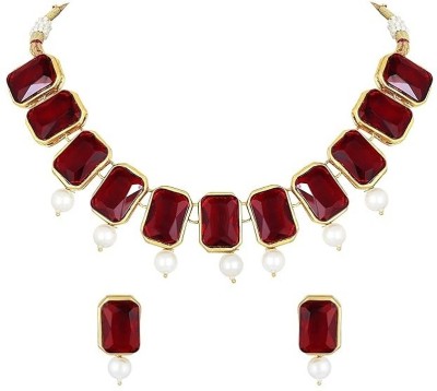 CATALYST Alloy Maroon, White Jewellery Set(Pack of 1)