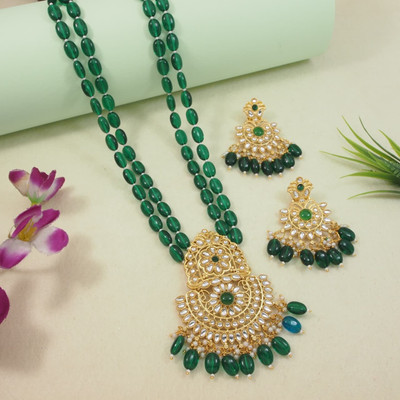 nezuka Alloy Gold-plated Green Jewellery Set(Pack of 1)