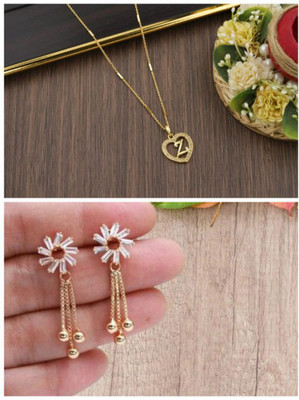 Ms Jewels Alloy Gold Jewellery Set(Pack of 1)